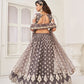 Rajwada Grey Net Embroidered Semi Stitched Lehenga For Women
