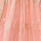 Rajwada Peach Net Embroidered Semi Stitched Lehenga For Women