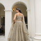 Rajwada Ivory Net Embroidered Semi Stitched Lehenga For Women