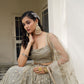 Rajwada Ivory Net Embroidered Semi Stitched Lehenga For Women