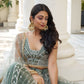 Rajwada Olive Net Embroidered Semi Stitched Lehenga For Women