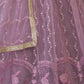Rajwada Dusty Pink Net Embroidered Semi Stitched Lehenga For Women