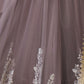 Rajwada Dark Beige Net Embroidered Semi Stitched Lehenga For Women