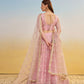 Rajwada Light Pink Net Embroidered Semi Stitched Lehenga For Women
