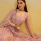 Rajwada Light Pink Net Embroidered Semi Stitched Lehenga For Women