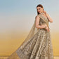 Rajwada Ivory Net Embroidered Semi Stitched Lehenga For Women