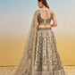 Rajwada Ivory Net Embroidered Semi Stitched Lehenga For Women