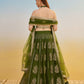 Rajwada Olive Net Embroidered Semi Stitched Lehenga For Women