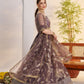 Rajwada Deep Mauve Net Embroidered Semi Stitched Lehenga For Women