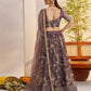 Rajwada Deep Mauve Net Embroidered Semi Stitched Lehenga For Women