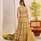 Rajwada Golden Net Embroidered Semi Stitched Lehenga For Women
