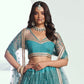 Rajwada Blue Net Embroidered Semi Stitched Lehenga For Women