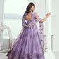 Rajwada Lavender Net Embroidered Semi Stitched Lehenga For Women