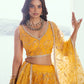 Rajwada Yellow Net Embroidered Semi Stitched Lehenga For Women