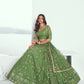 Rajwada Green Net Embroidered Semi Stitched Lehenga For Women