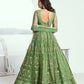 Rajwada Green Net Embroidered Semi Stitched Lehenga For Women
