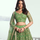 Rajwada Green Net Embroidered Semi Stitched Lehenga For Women