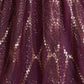 Rajwada Wine Net Embroidered Semi Stitched Lehenga For Women