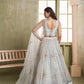 Rajwada Off White Net Embroidered Semi Stitched Lehenga For Women