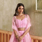 Rajwada Pink Net Embroidered Semi Stitched Lehenga For Women