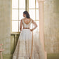 Rajwada White Net Embroidered Semi Stitched Lehenga For Women