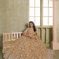 Rajwada Beige Net Embroidered Semi Stitched Lehenga For Women