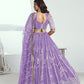 Rajwada Lavender Net Embroidered Semi Stitched Lehenga For Women