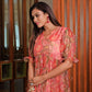 Rajwada Orange Organza Printed Indo Western Dress For Women