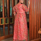 Rajwada Orange Organza Printed Indo Western Dress For Women