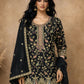 Rajwada Black Chinon Embroidered Semi-Stitched Kurta Set For Women