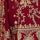 Rajwada Red Chiffon Embellished Semi-Stitched Kurta Set For Women