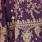 Rajwada Purple Chiffon Embellished Semi-Stitched Kurta Set For Women