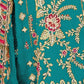Rajwada Sky Blue Chiffon Embellished Semi-Stitched Kurta Set For Women