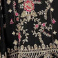 Rajwada Black Chiffon Embellished Semi-Stitched Kurta Set For Women