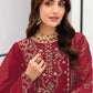 Rajwada Red Organza Embellished Semi-Stitched Kurta Set For Women