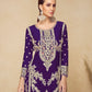 Rajwada Purple Chinon Embellished Semi-Stitched Kurta Set For Women