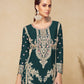 Rajwada Dark Green Chinon Embellished Semi-Stitched Kurta Set For Women