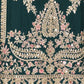 Rajwada Dark Green Chinon Embellished Semi-Stitched Kurta Set For Women