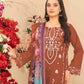 Rajwada Rust Cotton Embroidered Semi-Stitched Kurta Set For Women