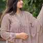 Rajwada Lavender Georgette Embroidered Semi-Stitched Kurta Set For Women