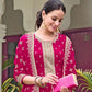 Rajwada Magenta Georgette Embroidered Semi-Stitched Kurta Set For Women