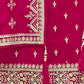 Rajwada Magenta Georgette Embroidered Semi-Stitched Kurta Set For Women