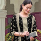 Rajwada Black Georgette Embroidered Semi-Stitched Kurta Set For Women
