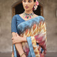 Rajwada Women Multicolor Digital Print And Sequins Embroidery Saree With Unstitched Blouse