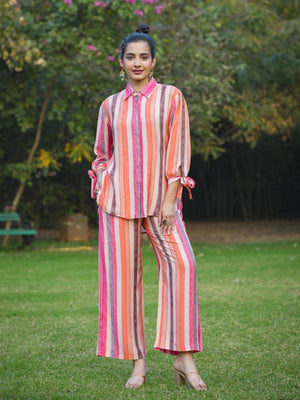 Rajwada Beautiful Multicolor Digital Printed Mull Cotton Indo Western Co-Ord Set for Women