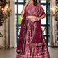 Rajwada Multicolor Satin Printed Stitched Lehenga Choli Set For Women