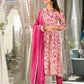 Rajwada Pink Printed Silk Blend Stitched Kurta Set For Women