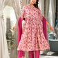 Rajwada Pink Printed Silk Blend Stitched Kurta Set For Women