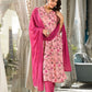 Rajwada Pink Printed Silk Blend Stitched Kurta Set For Women