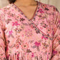 Rajwada Pink Printed Silk Blend Stitched Kurta Set For Women